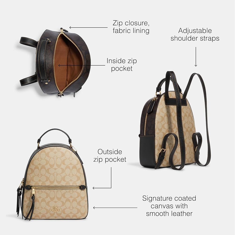 COACH　JORDYN/シグネチャー/バックパック Amazon.com: Coach Jordyn Backpack, Light Khaki Brown Multi